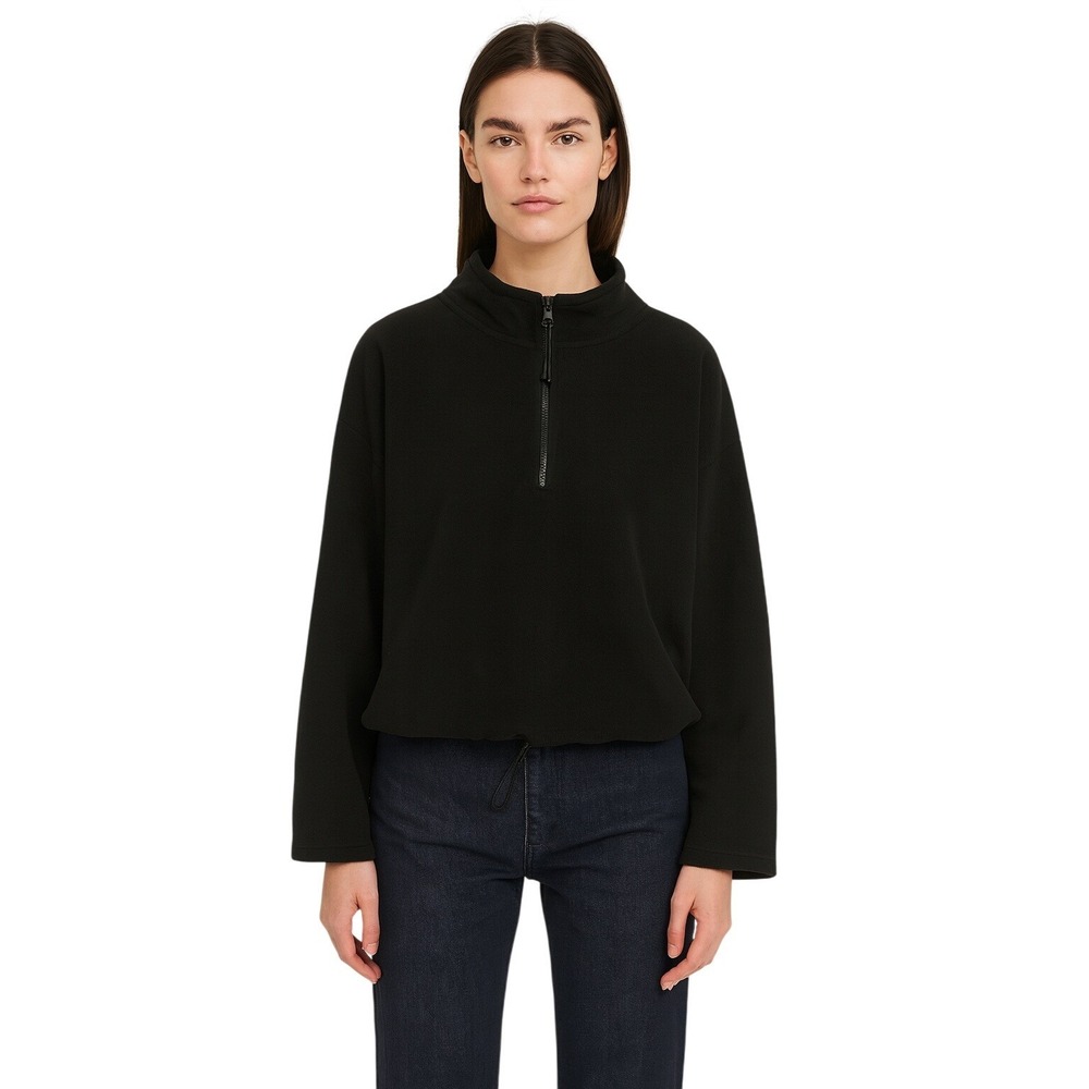Planet Gold Plus Black Beauty Fleece Quarter Zip Pullover Top 2X Athletic Sports